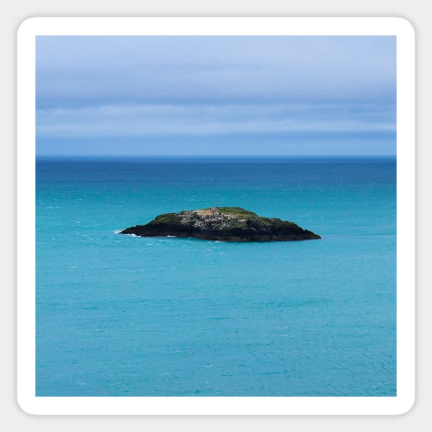 Cute tiny island off the coast of Anglesey, North Wales Sticker by chiaravisuals